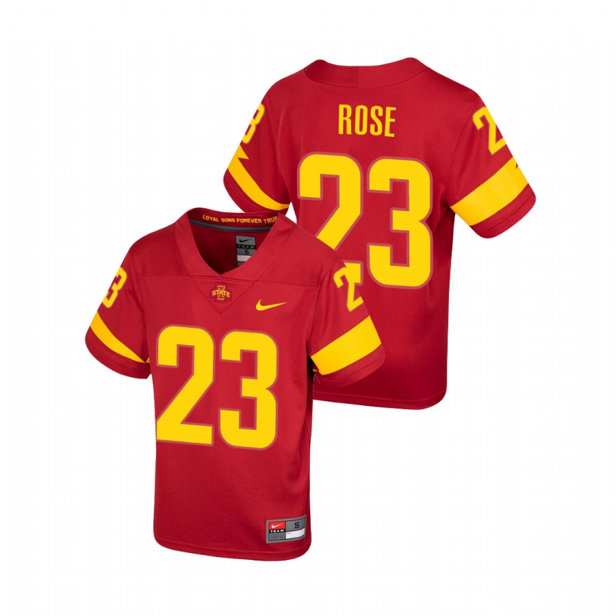 Youth Cardinal Iowa State Cyclones Mike Rose Untouchable Football Jersey