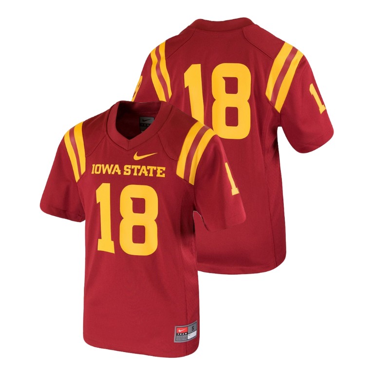 Youth Cardinal Nike College Football Iowa State Cyclones Team Replica Jersey