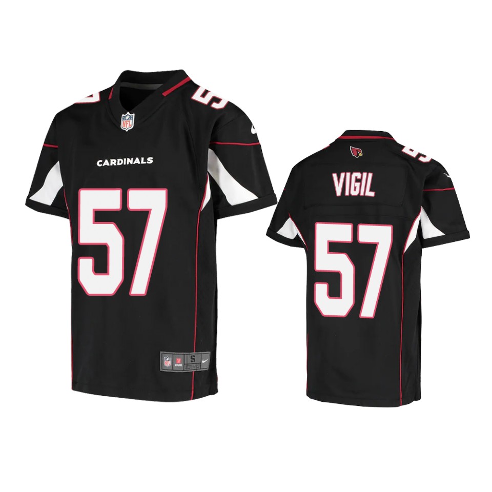 Youth Cardinals Black Nick Vigil Game Jersey