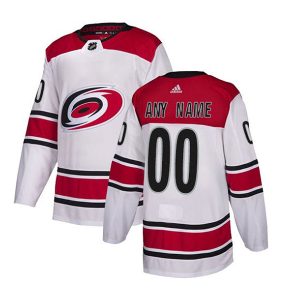 Youth Carolina Hurricanes Custom Stitched adidas Away White Stitched Jersey