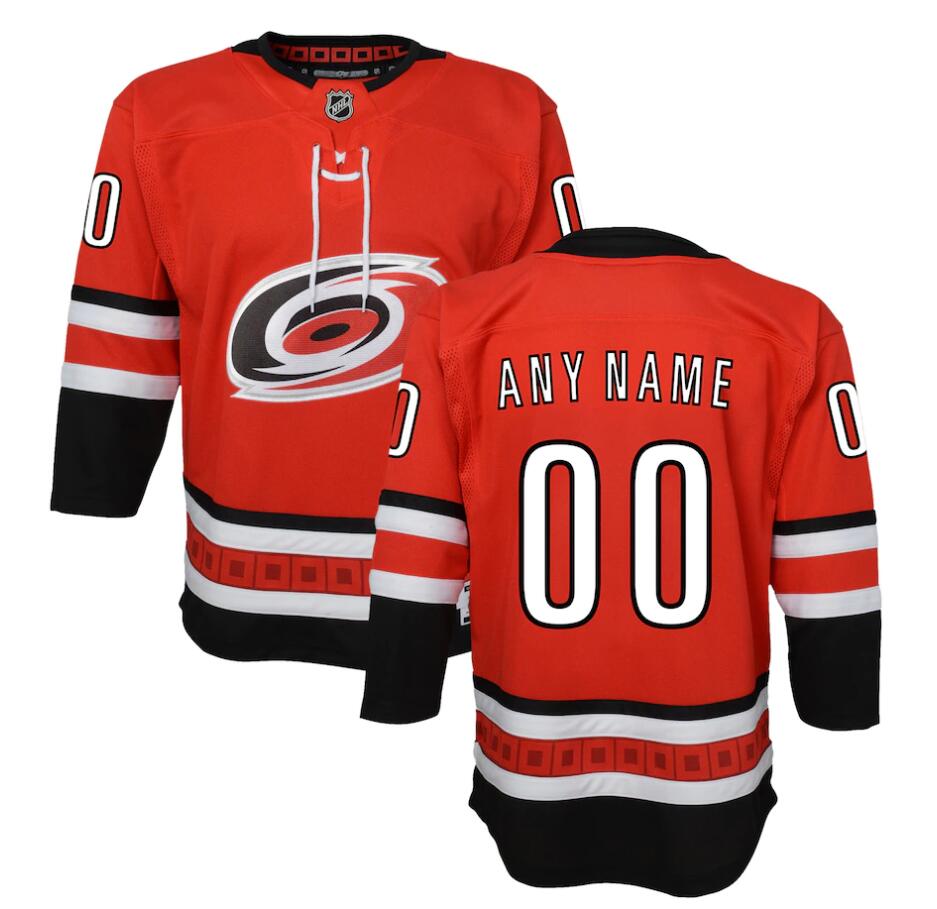Youth Carolina Hurricanes Custom Stitched adidas Red Home Stitched Jersey