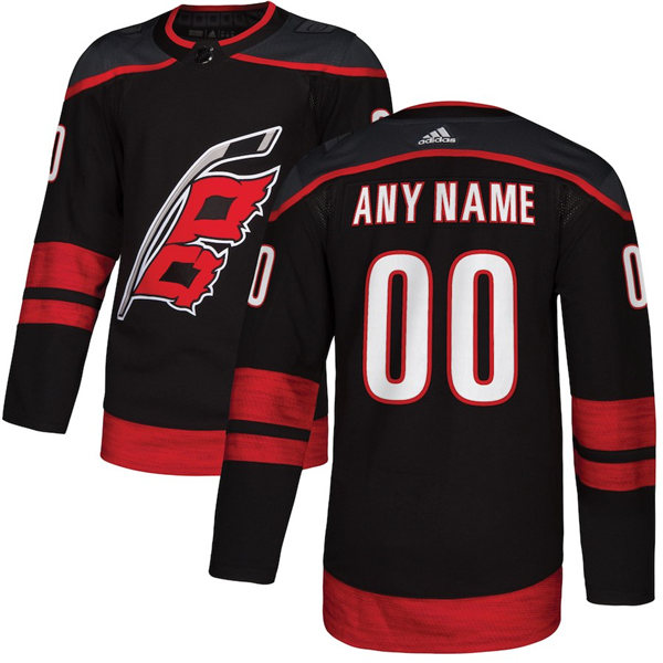 Youth Carolina Hurricanes adidas Branded Black Alternate Custom Stitched Jersey