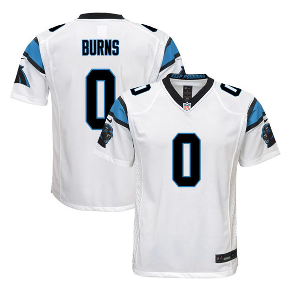 Youth Carolina Panthers #0 Brian Burns Nike White Limited Jersey