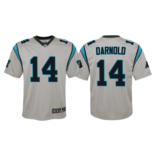 Youth Carolina Panthers #14 Sam Darnold Silver Inverted Game Jersey