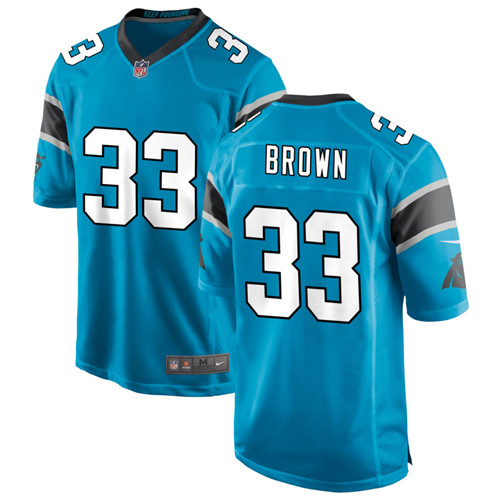 Youth Carolina Panthers #33 Spencer Brown Nike Blue Limited Jersey