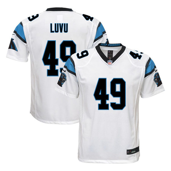 Youth Carolina Panthers #49 Frankie Luvu Nike White Limited Jersey
