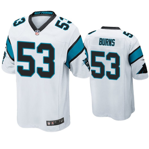 Youth Carolina Panthers #53 Brian Burns Nike White Limited Jersey