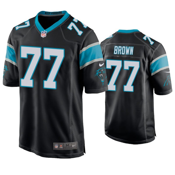 Youth Carolina Panthers #77 Deonte Brown Nike Black Limited Jersey