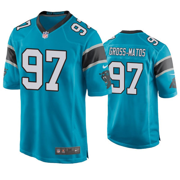 Youth Carolina Panthers #97 Yetur Gross-Matos Nike Blue Limited Jersey