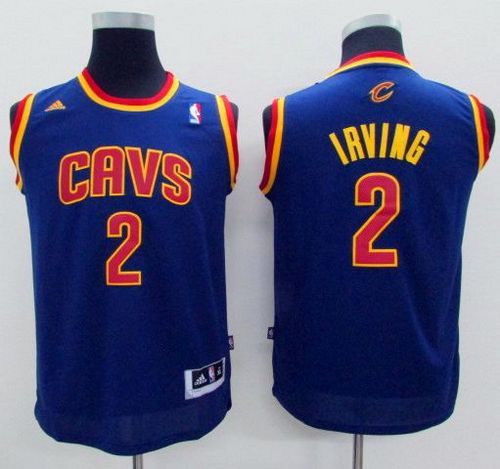 Youth Cavaliers #2 Kyrie Irving Navy Blue Stitched  NBA Jersey