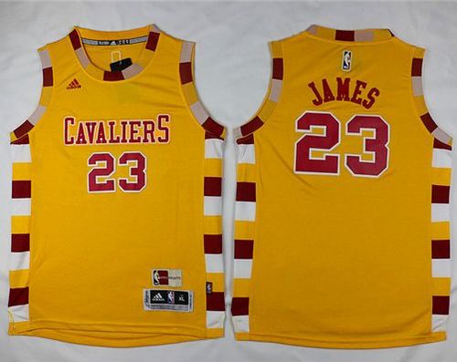 Youth Cavaliers #23 LeBron James Gold Hardwood Classics Performance Stitched  NBA Jersey