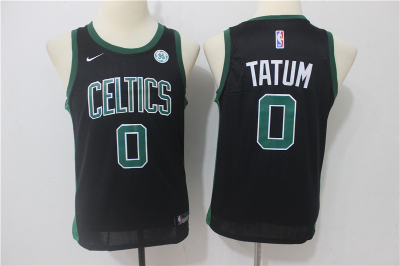Youth Celtics 0 Jayson Tatum Black Youth Nike Swingman Jersey
