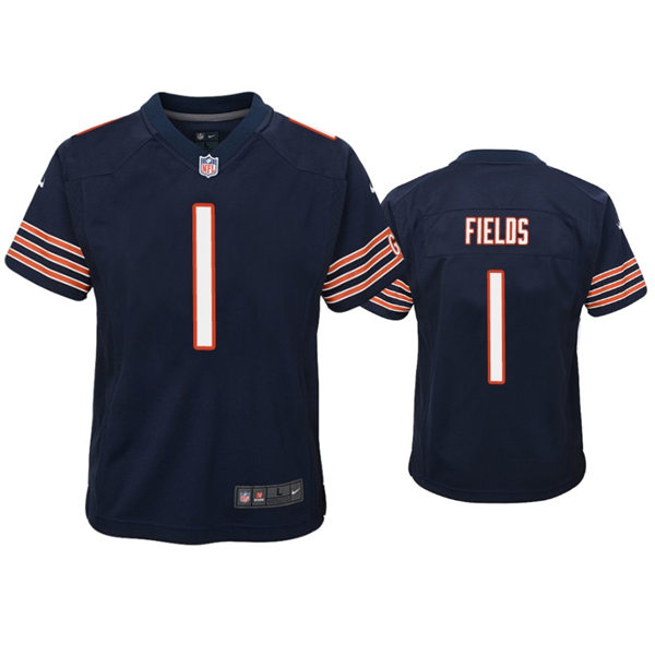 Youth Chicago Bears #1 Justin Fields Nike Navy Limited Jersey