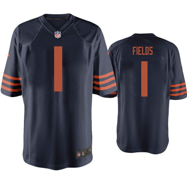 Youth Chicago Bears #1 Justin Fields Nike Navy Orange Limited Jersey