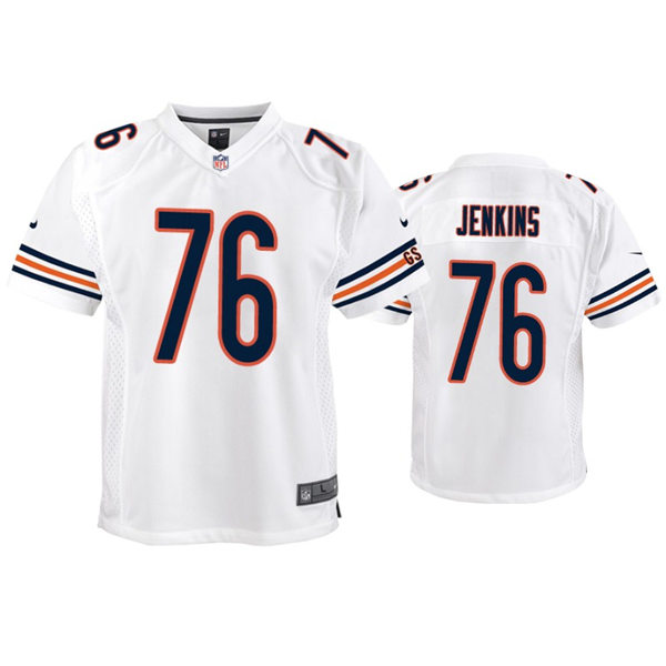 Youth Chicago Bears #76 Teven Jenkins Nike White Limited Jersey