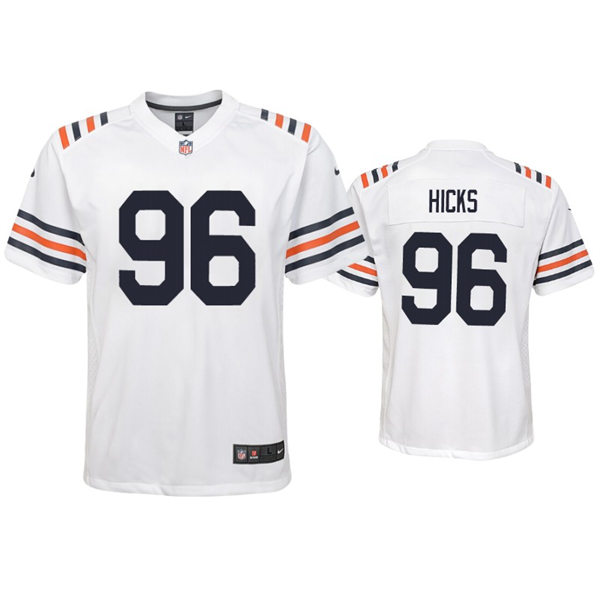 Youth Chicago Bears #96 Akiem Hicks Nike White 100th Season Alternate Classic Limited Jersey