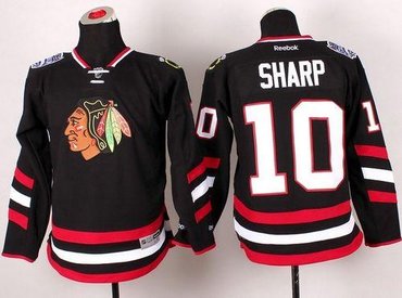 Youth Chicago Blackhawks #10 Patrick Sharp Black 2014 Stadium Series NHL Jersey