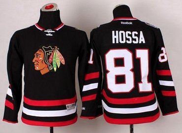 Youth Chicago Blackhawks #81 Marian Hossa Black 2014 Stadium Series NHL Jersey