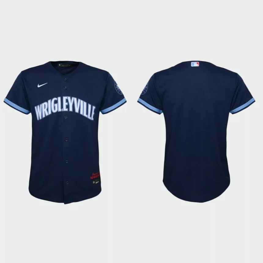 Youth Chicago Cubs # Navy 2021 City Connect Replica Jersey