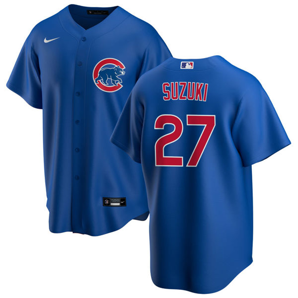 Youth Chicago Cubs #27 Seiya Suzuki Nike Royal Alternate Cool Base Jersey