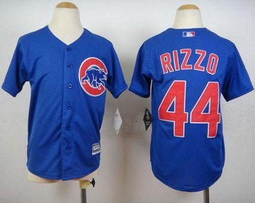 Youth Chicago Cubs #44 Anthony Rizzo Blue Cool Base Stitched Baseball Jersey