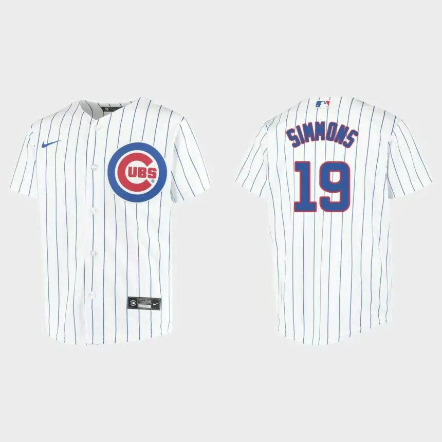 Youth Chicago Cubs Andrelton Simmons White Replica Home Jersey