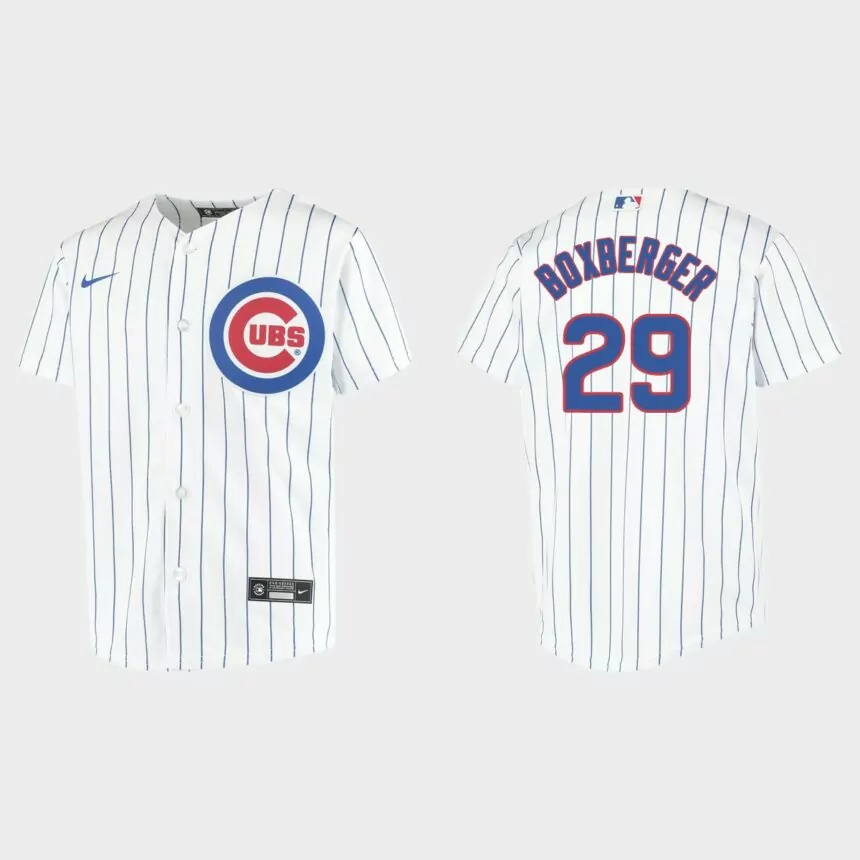 Youth Chicago Cubs Brad Boxberger White Replica Home Jersey