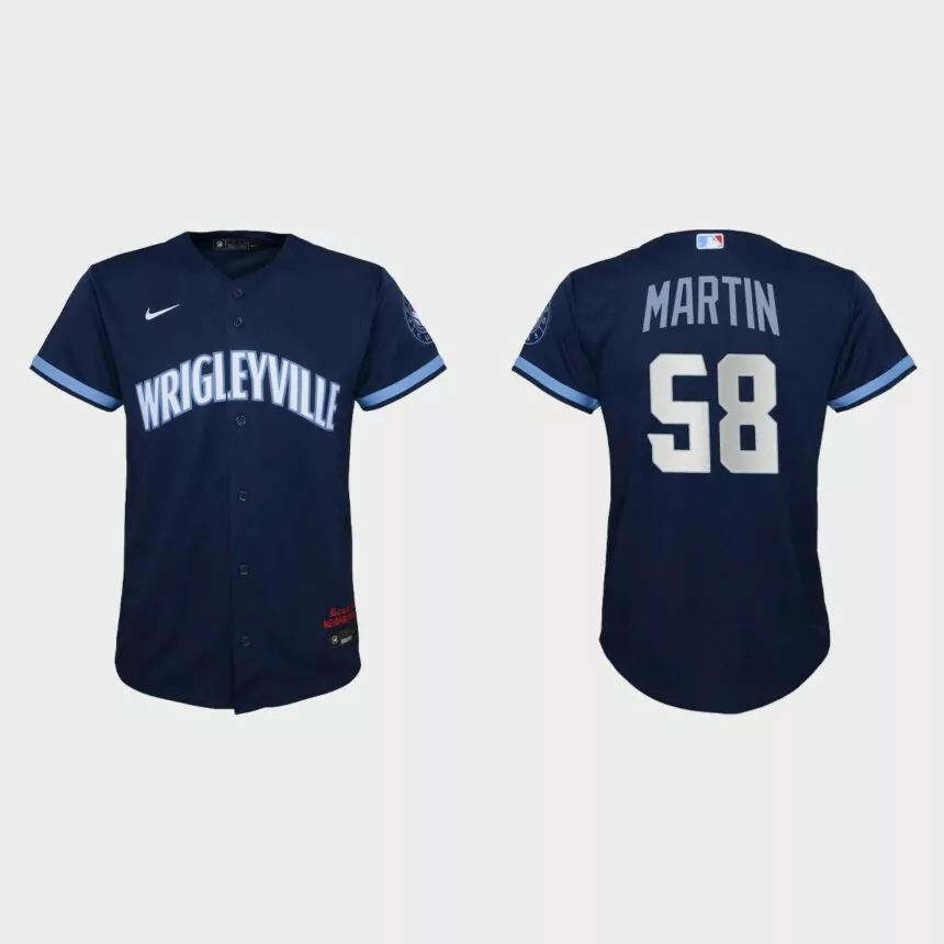 Youth Chicago Cubs Chris Martin Navy City Connect Replica Jersey