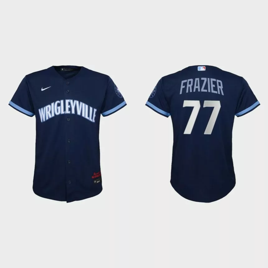 Youth Chicago Cubs Clint Frazier Navy 2021 City Connect Replica Jersey