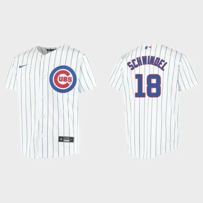 Youth Chicago Cubs Frank Schwindel White Replica Home Jersey