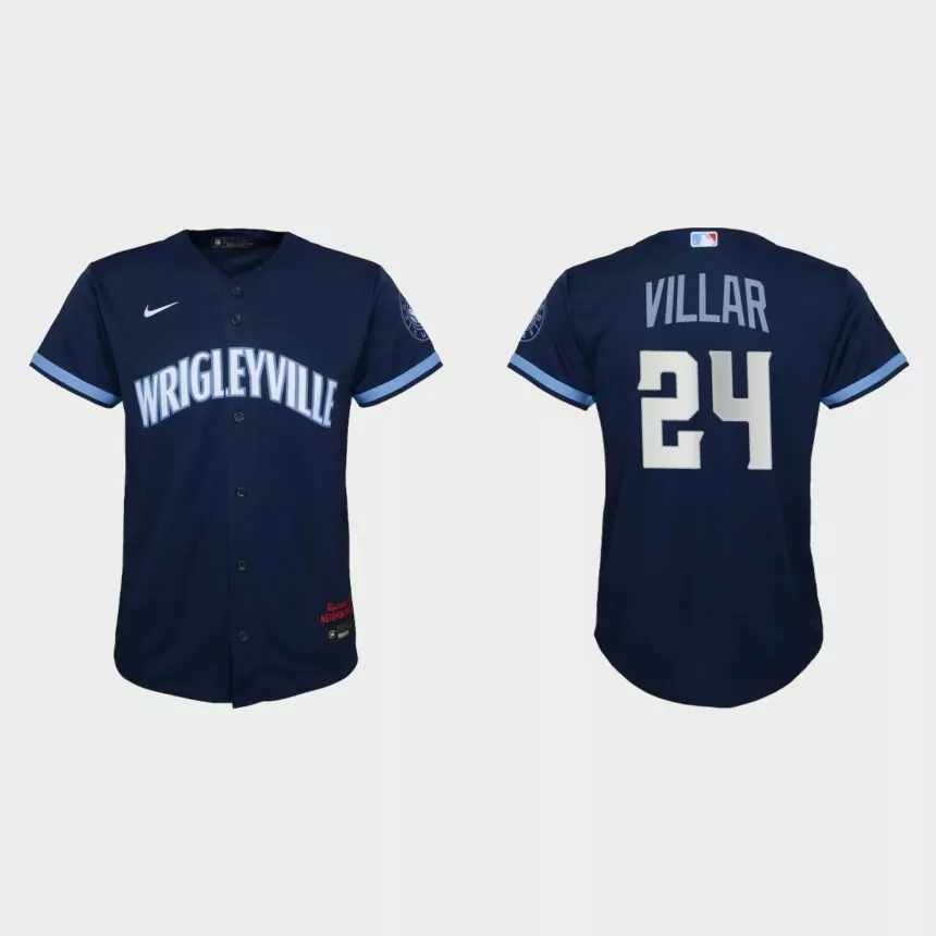 Youth Chicago Cubs Jonathan Villar Navy City Connect Replica Jersey
