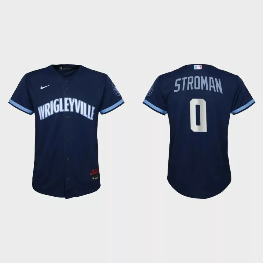 Youth Chicago Cubs Marcus Stroman Navy 2021 City Connect Replica Jersey