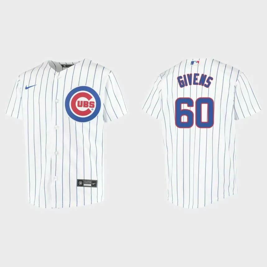 Youth Chicago Cubs Mychal Givens White Replica Home Jersey