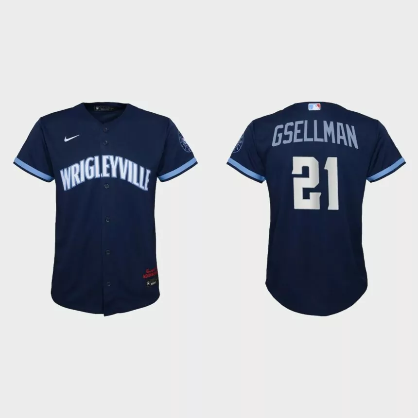 Youth Chicago Cubs Robert Gsellman Navy City Connect Replica Jersey