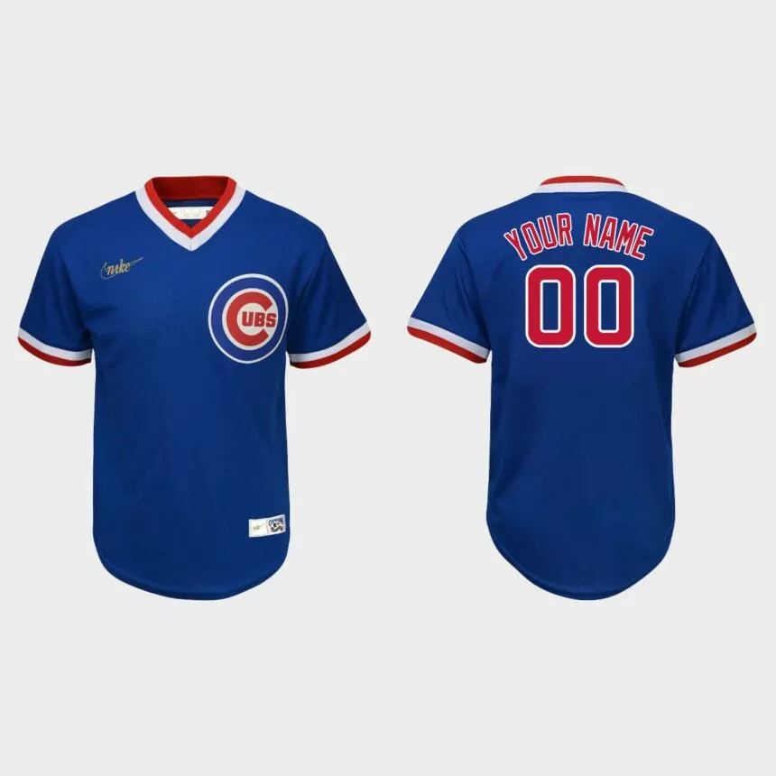 Youth Chicago Cubs Royal Cooperstown Collection Road Custom Jersey