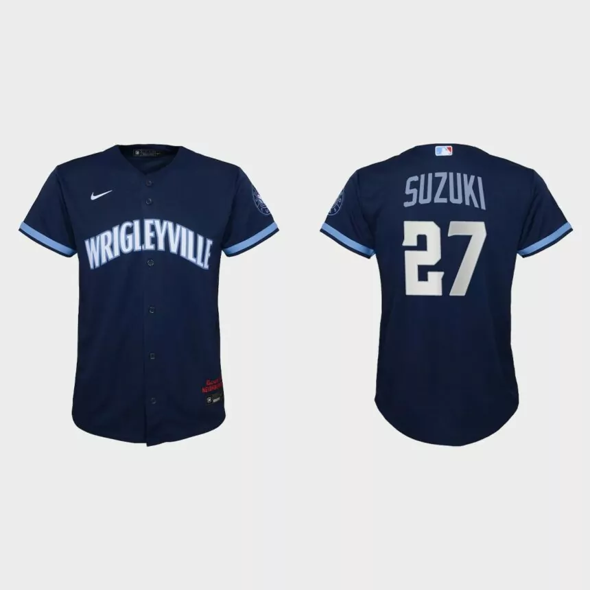 Youth Chicago Cubs Seiya Suzuki Navy City Connect Replica Jersey