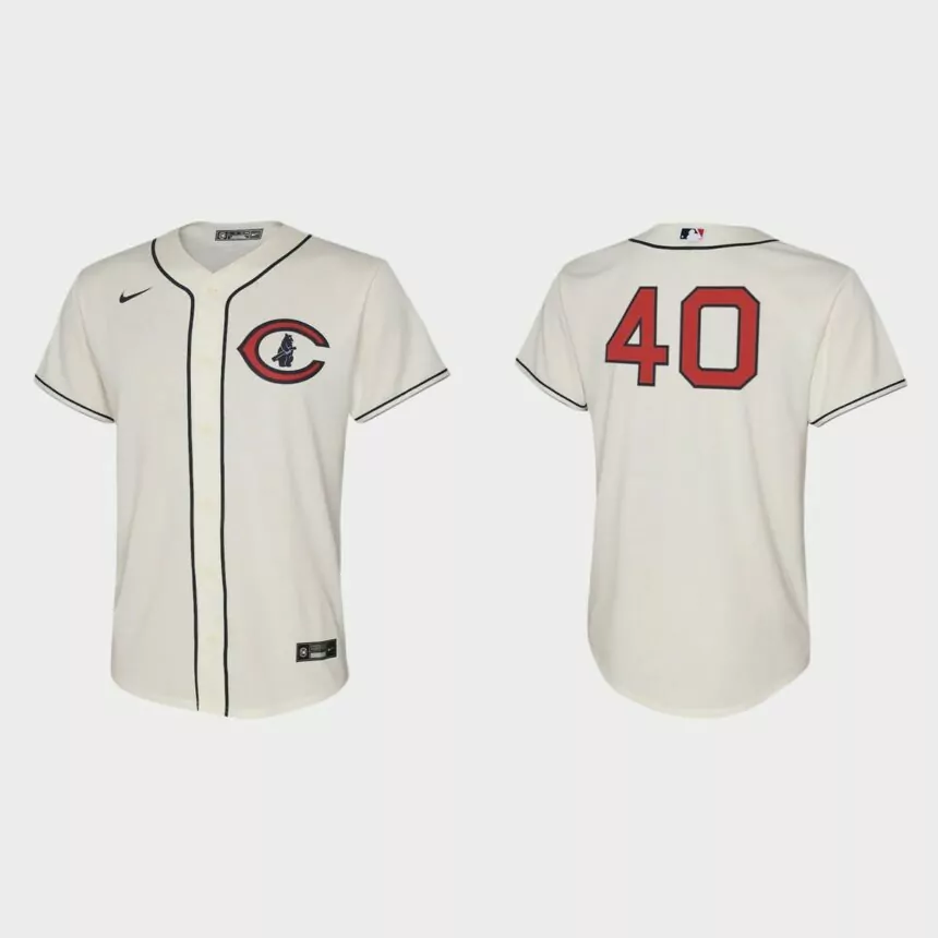 Youth Chicago Cubs Willson Contreras Cream 2022 Field of Dreams Replica Jersey