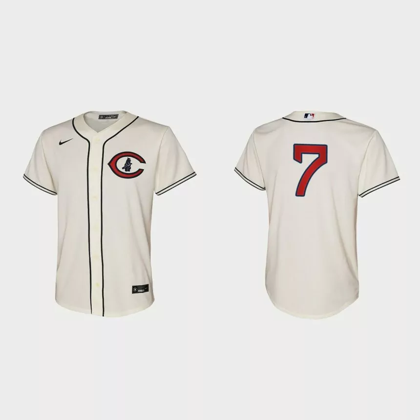 Youth Chicago Cubs Yan Gomes Cream 2022 Field of Dreams Replica Jersey