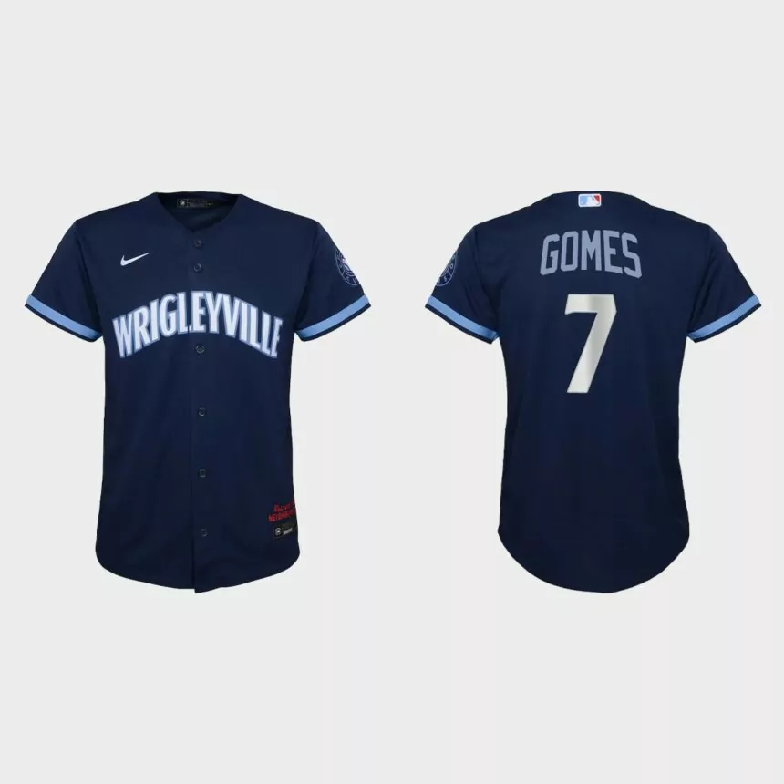 Youth Chicago Cubs Yan Gomes Navy City Connect Replica Jersey