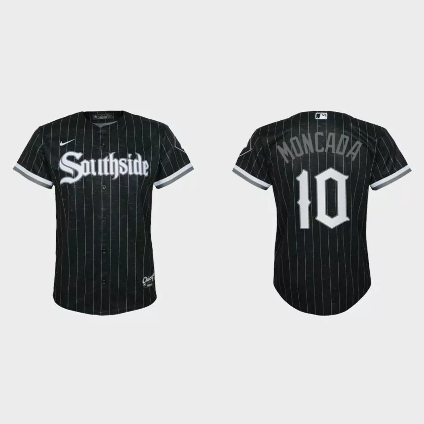 Youth Chicago White Sox #10 Yoan Moncada Black 2021 City Connect Replica Jersey
