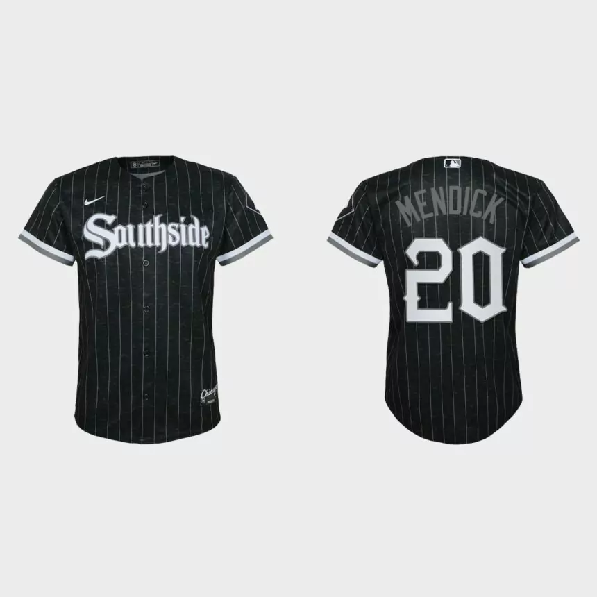 Youth Chicago White Sox #20 Danny Mendick Black 2021 City Connect Replica Jersey