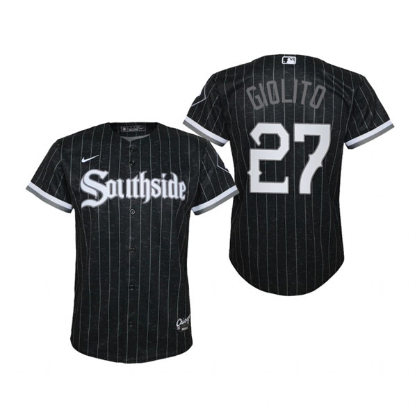 Youth Chicago White Sox #27 Lucas Giolito Black 2021 City Connect Jersey