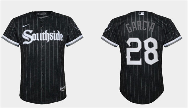 Youth Chicago White Sox #28 Leury Garcia Black 2021 City Connect Jersey