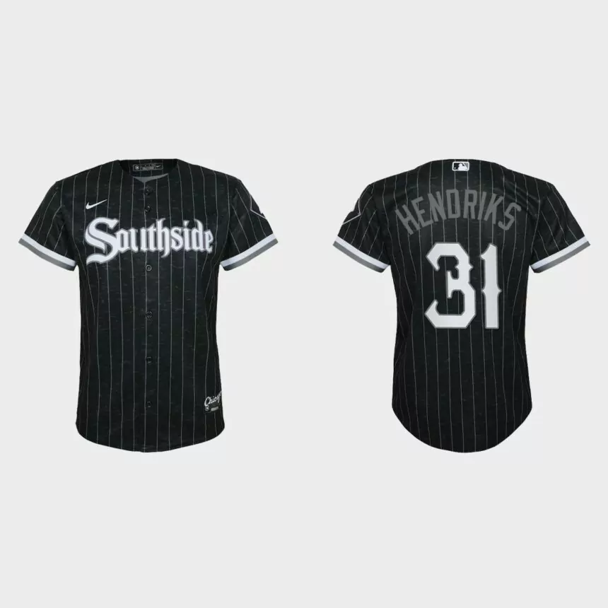 Youth Chicago White Sox #31 Liam Hendriks Black 2021 City Connect Replica Jersey
