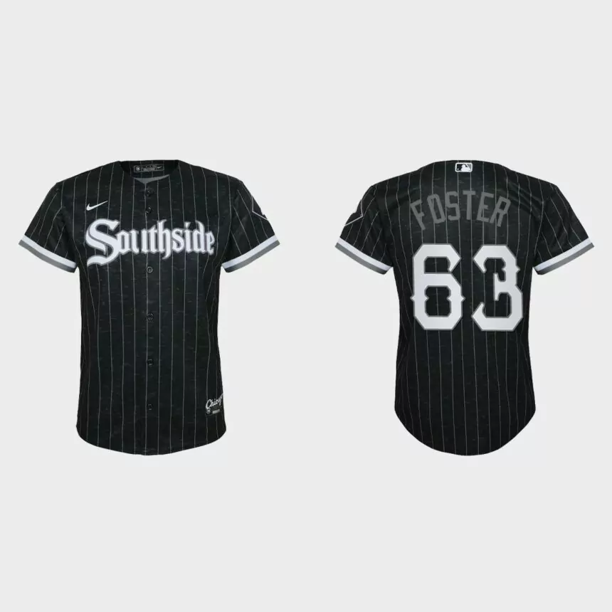 Youth Chicago White Sox #63 Matt Foster Black 2021 City Connect Replica Jersey