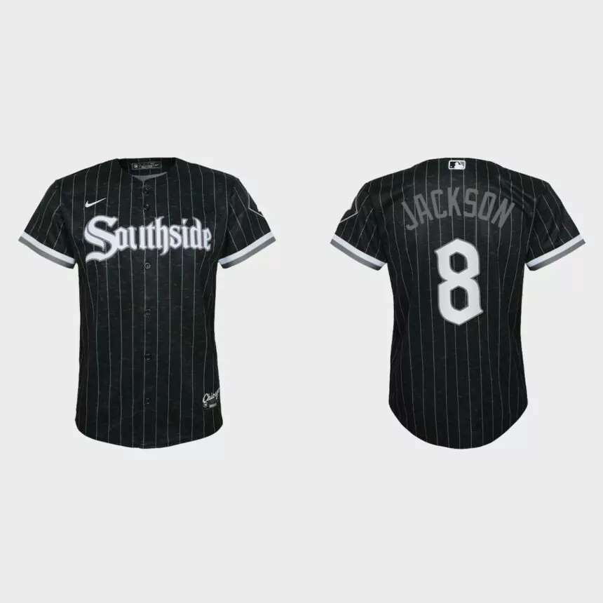 Youth Chicago White Sox #8 Bo Jackson Black 2021 City Connect Replica Jersey