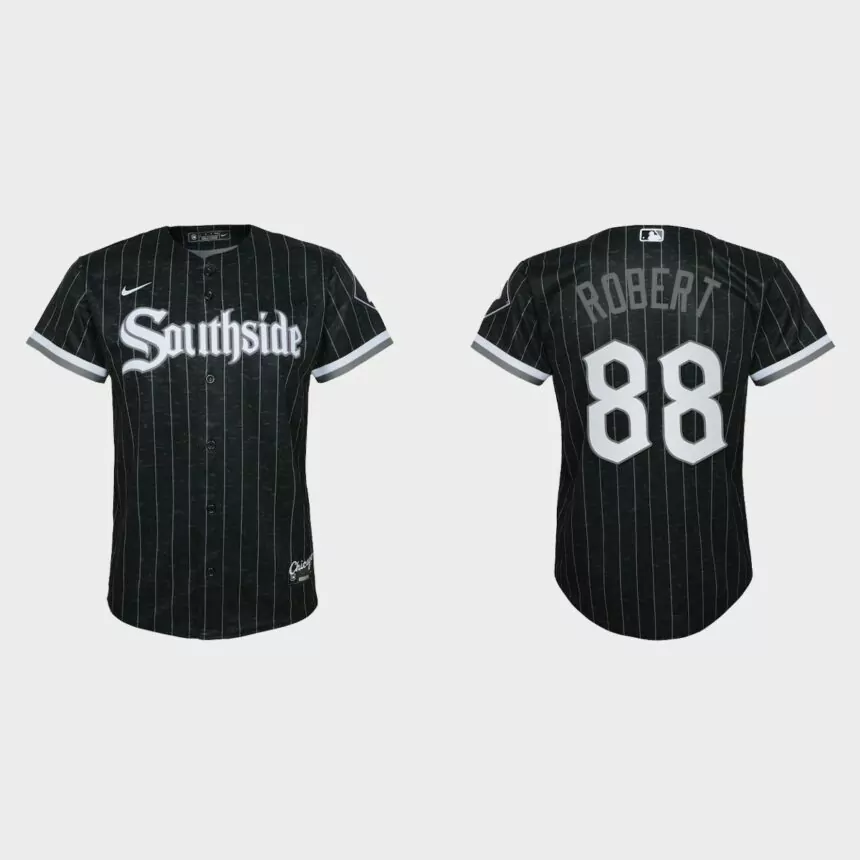 Youth Chicago White Sox #88 Luis Robert Black 2021 City Connect Replica Jersey