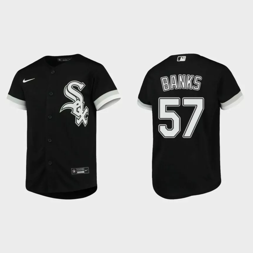 Youth Chicago White Sox Tanner Banks Black Replica Alternate Jersey