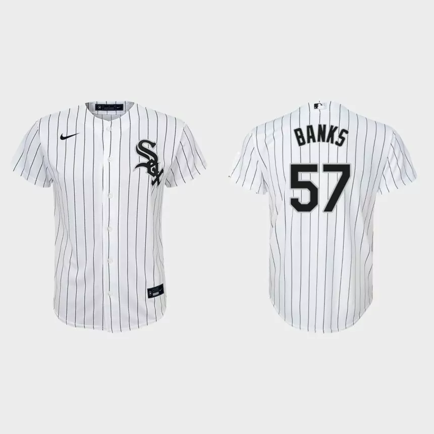 Youth Chicago White Sox Tanner Banks White Replica Home Jersey
