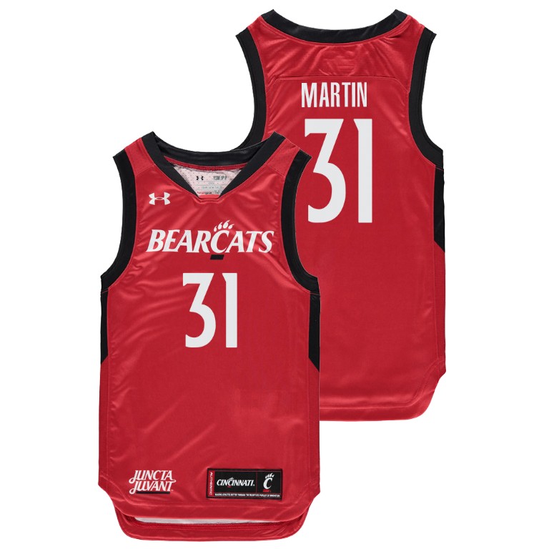 Youth Cincinnati Bearcats Red Sam Martin College Basketball Replica Jersey